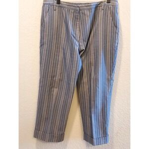 Villager Sport Liz Claiborne, Sz 16 Stretch, Blue Stiped, cuffed class trouser